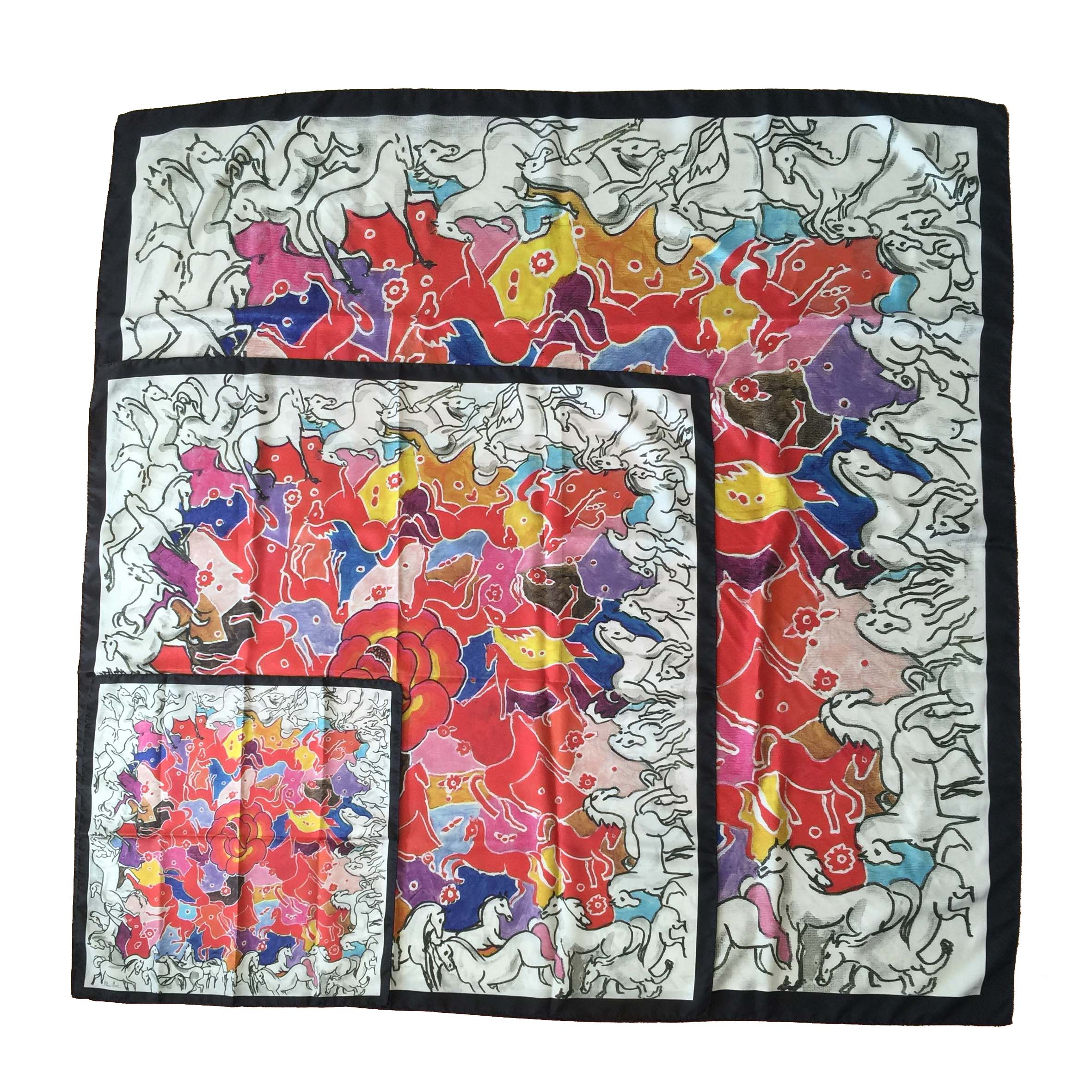 limited edition silk scarf made in France by artist Virginie Pauillac